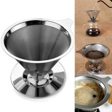 2019 Stainless Steel Pour Over Dripper Coffee One Layer Mesh Filter With Cup Stand Coffee Strainers Tools 2024 - buy cheap