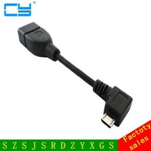 1pcs High quality  black Right Angle Micro USB OTG Cable for tablet pc mobile phone 2024 - buy cheap