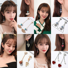 GRACE JUN Women's Clip on Earrings Fashion Party Wedding Korea Style Clip Earrings Non Piercing Charm Student Earrings Brincos 2024 - buy cheap