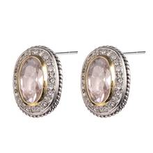 New Arrival Morganite White Crystal Zircon Women Stud Earrings 925 Sterling Silver Earrings TE679 2024 - buy cheap