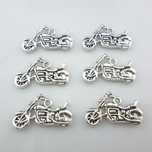 24pcs Tibetan Silver/Bronze Motorcycle Charms Pendants 14x24mm Jewelry Findings 2024 - buy cheap