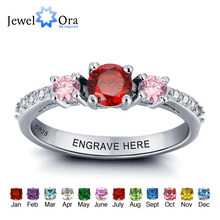 Joias de casamento personalizadas com nomes, anel de pedra de aniversário 925, anéis de prata esterlina para mulheres (joalheiro ri1068.) 2024 - compre barato