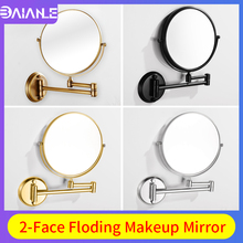 Makeup Mirror Stainless Steel Extendable Mirror Bathroom Round 2-Face Folding Cosmetic Mirror Wall Mounted Bathroom Accessories 2024 - buy cheap