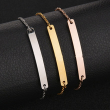 Fashion Simple Bracelet for Men & Women Blank Bangle Rose Gold/Gold/ Silver color Stainless Steel for Friends Gift 2024 - buy cheap