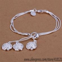 Wholesale High Quality Jewelry Bridal 925 Sterling Silver Fashion for Women Best Gift SMTH291 Fashion Triple Rose Bracelets 2024 - buy cheap