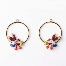 2 pcs/lot Bird Alloy Ring Pendant Buttons Jewelry Earrings Choker DIY Accessories Handmade for Lady Best Gift Craft Components 2024 - buy cheap