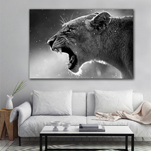 Cougar Настенная картина искусство дикий зверь холст картина черно-белая стена холст печать для гостиной Плакат Украшение 2024 - купить недорого