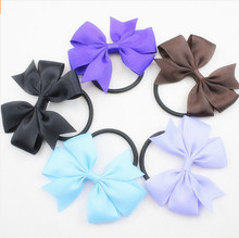 200pcs Girls Ponytail or Pigtail Bows on Elastic Holder  Free Shipping 2024 - buy cheap