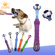 1Pcs Pet Dog Tooth Brush Tartar Teeth Care Cleaning Three Head Cleaner Bad Breath Tartar Toothbrush Cat Cleaning Mouth Supplies 2024 - buy cheap