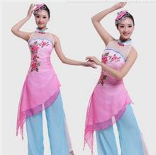 Костюм китайского народного танца, Классическая сценическая современная одежда Янко для женщин, традиционная китайская танцевальная одежда 2024 - купить недорого