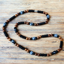 New Design fashion Black Men's Stone Beads & wood beads Magnetic Clasps Necklace Fashion Jewelry 2024 - buy cheap