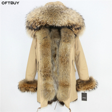 OFTBUY New Winter Jacket Women Parka Real Fur Coat Natural Raccoon Fur Collar Real Fox Fur Liner Thick Warm Outerwear Streetwear 2024 - buy cheap