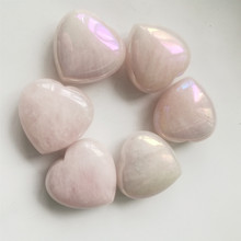 Pink rose quartz crystal titanium rainbow aura heart natural stones and crystals home decoration reiki healing for sale 2024 - buy cheap