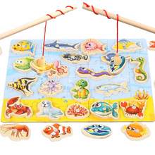 Baby Educational Toys 32Pcs Wooden Magnetic Fishing Toy Set Kids Child Model  Educational Fishing Toy Birthday/Christmas Gifts 2024 - buy cheap