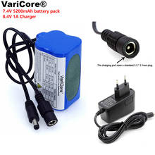 VariCore Protect 7,4 В 5200 мАч 8,4 в 18650 литий-ионный аккумулятор, велосипедные фары, головная лампа, специальный Аккумуляторный блок, зарядное устройство 5,5 мм + 1 а постоянного тока 2024 - купить недорого