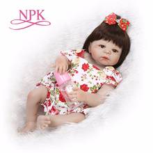 NPK 56cm full body Silicone reborn Baby Doll Girl Newbron Lifelike Baby-Reborn Princess Doll best accompany hot toy nice 2024 - buy cheap