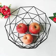 Nordic Ins Home Storage Basket Wrought Iron Hollow Desktop Snack Round Baskets Living Room Wire Fruit Basket Kitchen Decoration 2024 - buy cheap