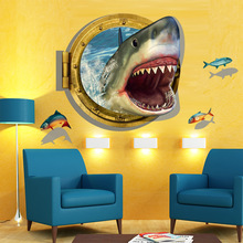 New 3D Vivid Shark Wall Sticker Bedroom Living Room Wall Stickers Kids Rooms DIY Party Home Decor Wall Sticker Party Supplies 2024 - buy cheap