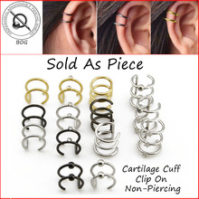 Pair  Men's Women's Clip-on Earrings Non-piercing Ear Cartilage Cuff Eardrop Ear Clip 2024 - buy cheap