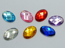 100 Mixed Color Flatback Acrylic Rhinestone Oval Gems 13X18mm No Hole 2024 - buy cheap