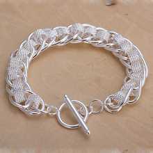 silver plated bracelets for women Twisted Thick chain wedding jewelry for gift for wife Factory Price Silvery white 2024 - buy cheap