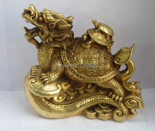 Collectible Chinese Brass Carved Lucky Dragon Turtle Big Sculpture/ Home Feng Shui 2024 - buy cheap