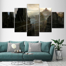 Canvas Painting Castle Peak Green Landscape 5 Pieces Wall Art Painting Modular Wallpapers Poster Print living room Home Decor 2024 - buy cheap