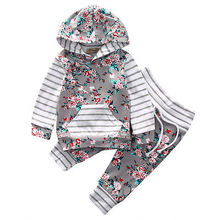 2Pcs Floral Baby Girls Hooded Tops Pants Harem Outfits Set Clothes Baby Clothing Baby Clothes Set 2024 - buy cheap