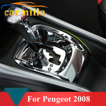 ABS Chrome Car Internal Gear Panel Refitting Frame 3D Decoration Sticker for peugeot 2008 year 2013 2014 2015 2016 car styling 2024 - buy cheap