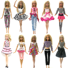 NK 10 шт./компл. 2020 Новейшее модное платье для куклы лучший дизайн повседневный наряд для вечеринки аксессуары для куклы Барби подарок Детская игрушка DZ 2024 - купить недорого