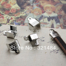 Conector de collar engarzado para Cordón de cuero plano, Clips de hebilla, 1000X, chapado en plata opaco, usado para 5x2mm 2024 - compra barato