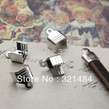 DIY 1000X Dull silver plated used for 5x2mm Flat leather cord necklace connector crimp ends caps buckle Clips Clasps 2024 - buy cheap