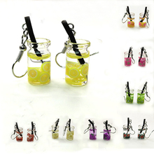 1pair New Women's Fashion Brand Jewelry fruit earrings Fruit Juice Cup Drop Earrings Pearl Tea Cute Summer Style Dangle Earrings 2024 - buy cheap