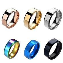 Fashion Simple Unisex Lovers Stainless Steel Mirror Finger Rings Jewelry Gifts Classic Ring For Women & Men Fashion Jewelry 2024 - buy cheap