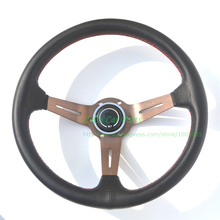 14 Inch Auto Steering Wheel Suede Leather 350mm ND Racing Car Steering Wheel Titanium Arm 2024 - buy cheap