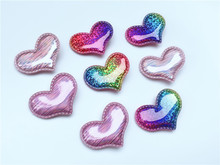 Boutique 12pcs Fashion Cute Glitter Heart Hairpins Solid Glossy Gradient Rainbow Color Heart Hair Clips Princess Headwear 2024 - buy cheap