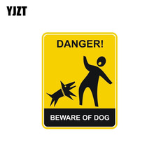 YJZT 10.2CM*13CM Funny Danger Beware of the Dog Car Sticker Decal PVC Accessories 12-1559 2024 - buy cheap