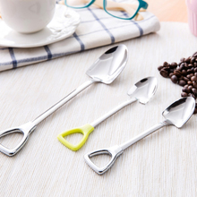 Stainless Steel Creative Shovel Shape Spoon Mini Food Spoon for Tea Coffee Sugar Ice Cream Dessert Spoon 2024 - buy cheap
