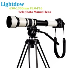 Lightdow 650-1300 F8.0-F16 Super Telephoto Manual Zoom Lens+T2 Adapter Ring for Canon Nikon Sony Pentax DSLR Cameras 2024 - buy cheap
