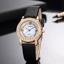 Luxury Leather Analog Quartz Women Watches With Rhinestones Fashion Design Ladies Wrist Watch Casual Dress Stylish Women Clock 2024 - buy cheap