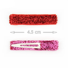 50pcs/lot 4.5cm single tooth alloy Snap Clip glitter FOE wrapped Fashion hair Pin DIY hair accessories 2024 - buy cheap