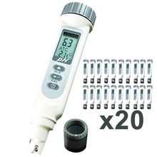 20 x pieces Digital pH Meter Waterproof Water Quality Tester + Free 3 pH Powder pH4.01, pH7.00, & pH10.01 ATC Temperature C/F 2024 - buy cheap