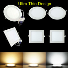 New arrive Ultra Bright 3W/4W/6W/9W/12W/15W/25W LED Round/Square Ultra thin Design 85-265V LED Panel light for indoor lighting 2024 - buy cheap