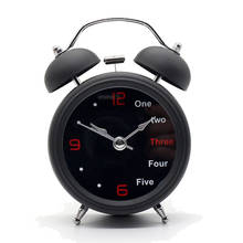 4 Inch  Black Metal  Classical Double Bell Alarm Clock Silent  Desk Table clock Backlight Bedroom Office Bedside Clock 2024 - buy cheap