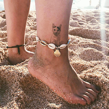 Tornozeleiras cor dourada vintage para mulheres, tornozeleiras de praia pés descalços, cordas com lantejoulas, bracelete de joia com corrente para pernas 2024 - compre barato