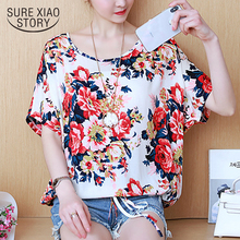 new summer chiffon blouses shirts women tops loose plus size casual female clothing printed sweet lady 2018 women tops 0492 30 2024 - buy cheap