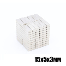 50pcs/lot 15x5x3 mm N35 Strong Square NdFeB Rare Earth Magnet 15*5*3 mm Neodymium Magnets 15mm x 5mm x 3mm 2024 - buy cheap