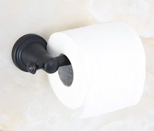 Accesorio de baño negro aceite frotado latón antiguo montado en la pared papel higiénico rollo soporte aba816 2024 - compra barato