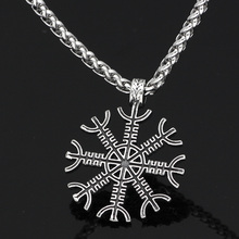 Nordic viking odin symbol vegvisir amulet stainless steel pendant necklace 2024 - buy cheap