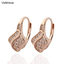 Fashion Earrings Hot Sales Charming Jewelry AAA CZ 585 Gold Color Drop Earrings for Women Christmas Gift 2024 - buy cheap